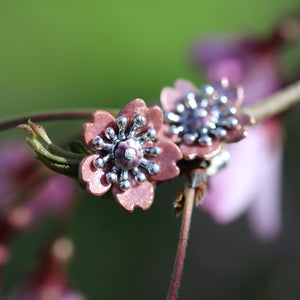 Pink Cherry Blossom Studs by Adele Stewart - Rata Jewellery