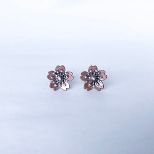 Pink Cherry Blossom Studs by Adele Stewart - Rata Jewellery