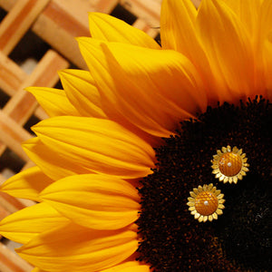Sunflower Studs by Adele Stewart - Rata Jewellery