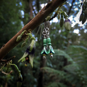NZ Tree Fuchsia Earrings - Kotukutuku by Adele Stewart - Rata Jewellery