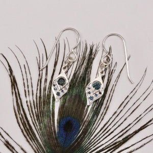 Nouveau Peacock Feather Earrings by Adele Stewart - Rata Jewellery