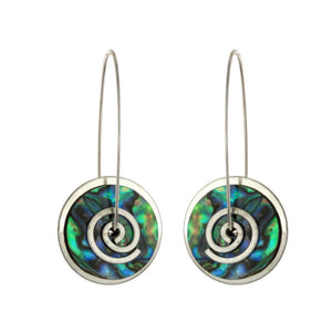 Spiral Drop Earrings - Paua by Stone Arrow - Rata Jewellery