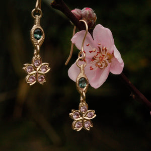Blossom Earrings -9ct Yellow Gold by Adele Stewart - Rata Jewellery