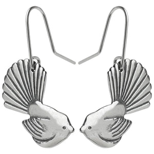 Fantail Earrings - Silver by Stone Arrow - Rata Jewellery